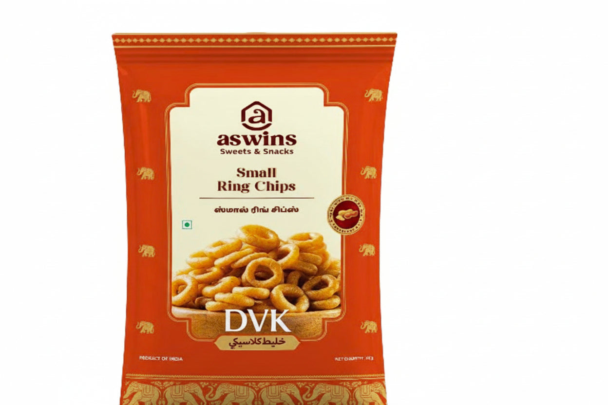 Aswins Small Ring Chips 150g – Crispy ring shaped chips ideal for snacking and sharing