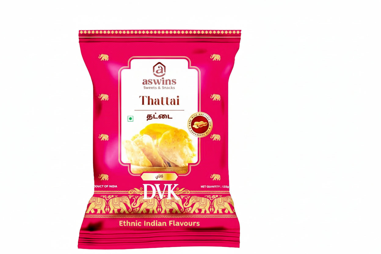 Aswins Thattai 150g – Crispy rice flour snack with spices for a perfect South Indian bite