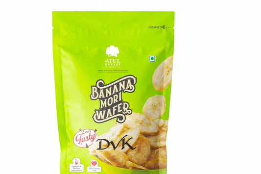 Atul Bakery Banana Mori Wafer 200g – Thin crunchy banana wafers with delicious sweet and natural taste