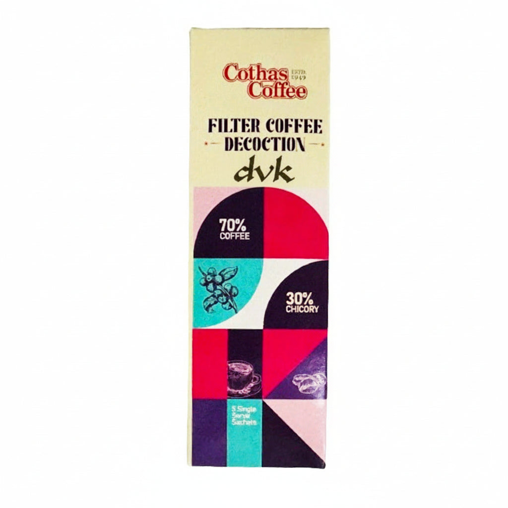 Cothas Coffee package with colorful design on a white background