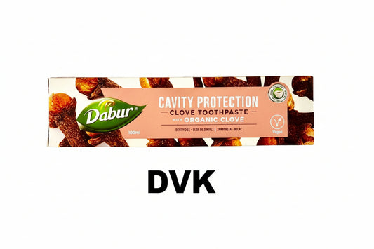 Dabur cavity protection toothpaste packaging on a white background