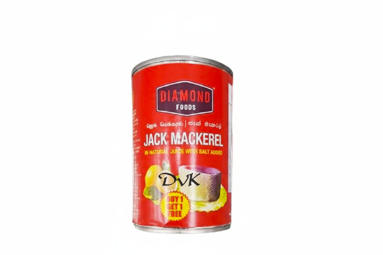 Can of Diamond Foods Jack Mackerel on a white background