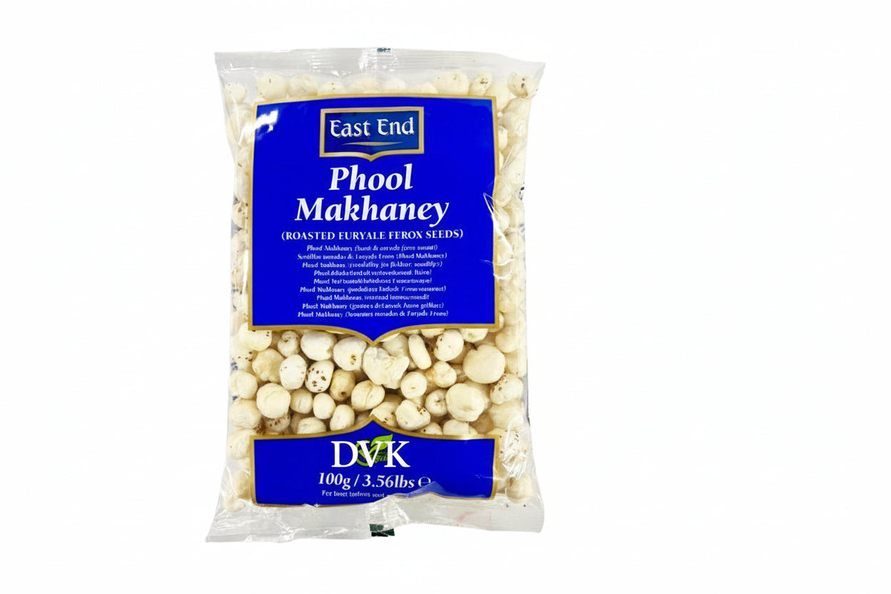 Packaged product of Phool Makhane with East End branding on a white background
