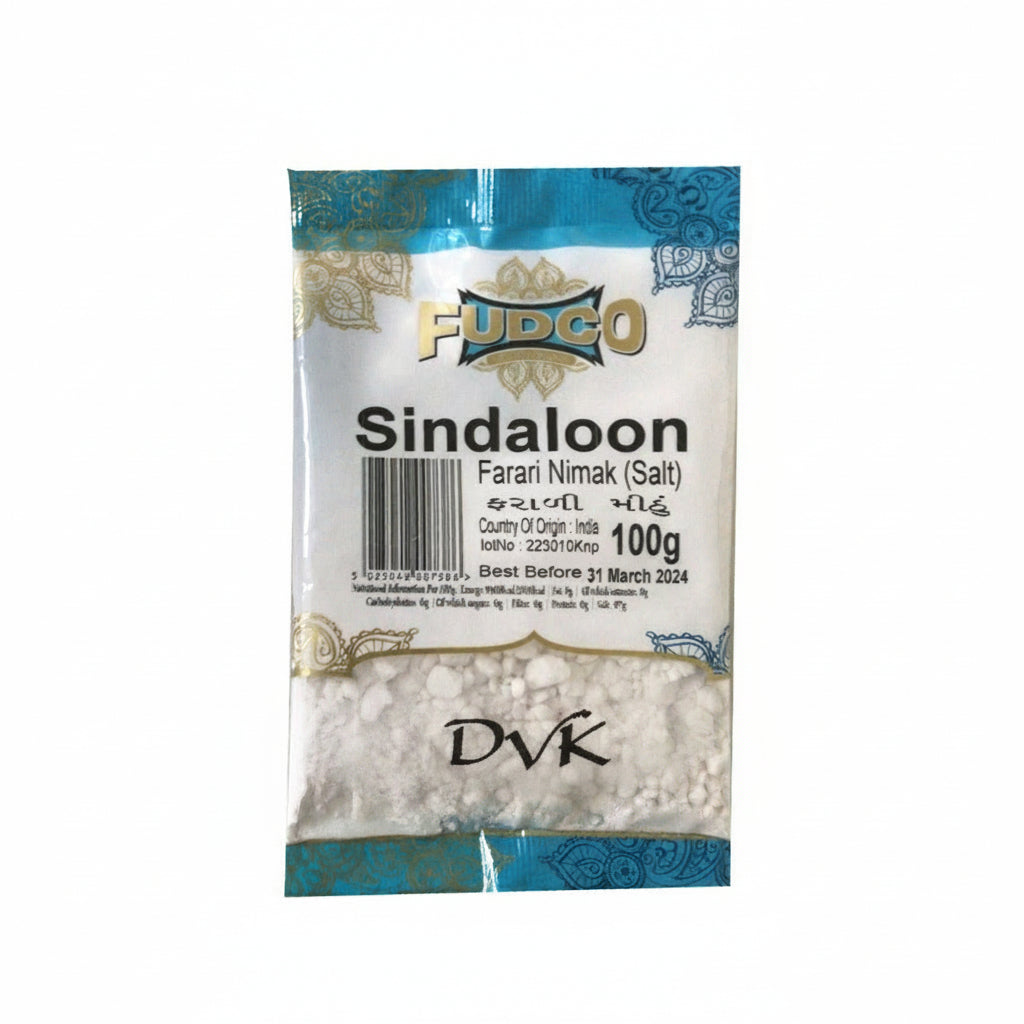 Fudco Sindaloon Farari Nimak salt packaging on a white background