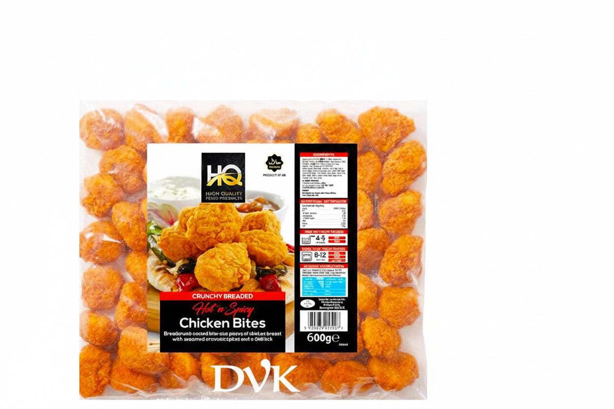 HQ Crunchy Breaded Hot & Spicy Chicken Bites 600g