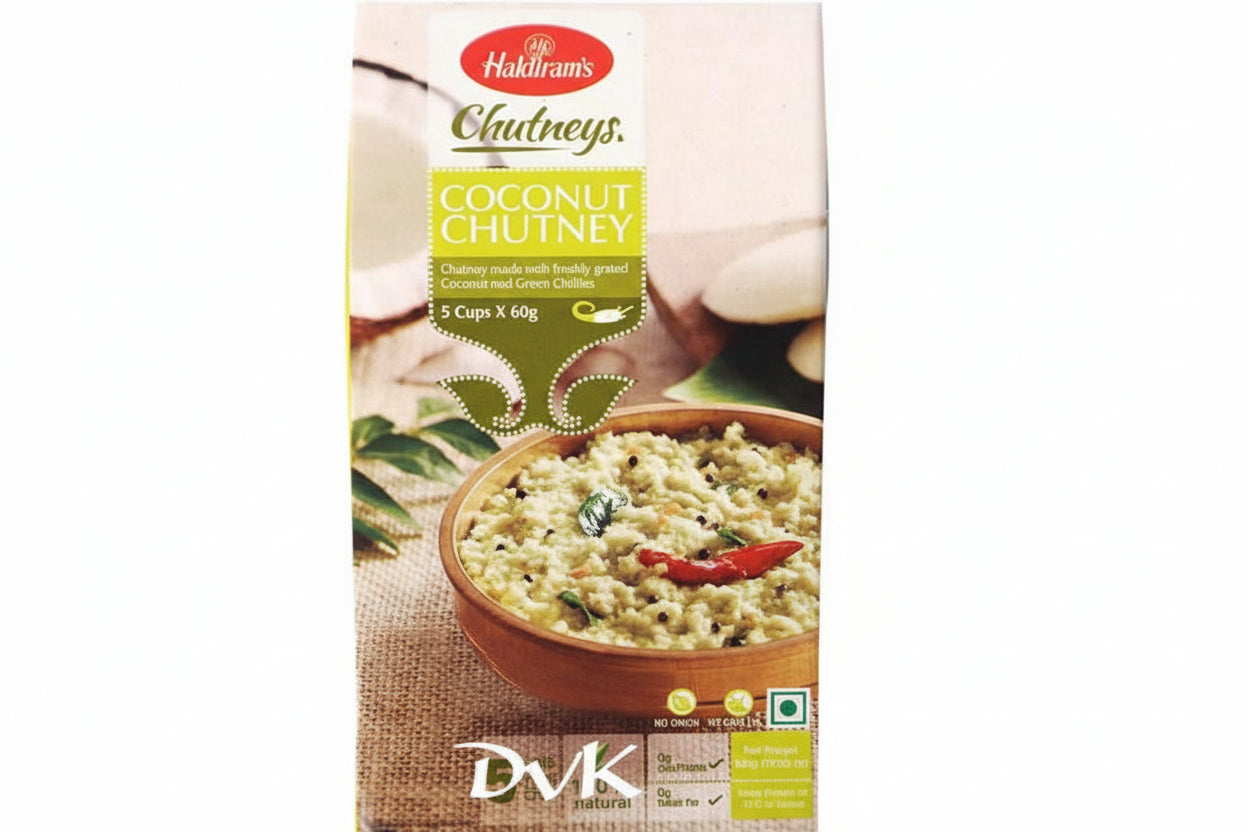 Haldiram's Chutneys Coconut Chutney 5 Cups x 60g – South Indian style creamy dip
