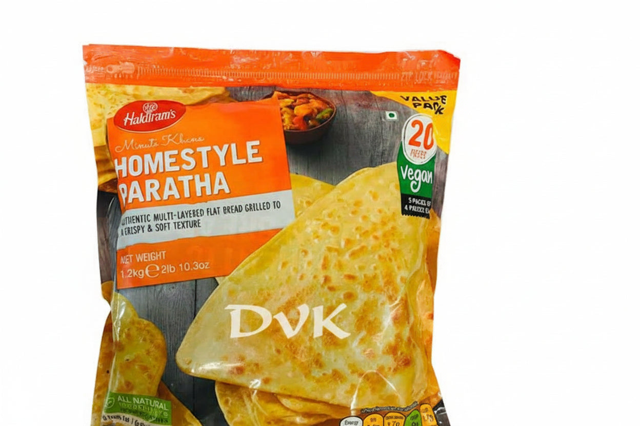 Haldiram's Homestyle Paratha (20Pcs) 1.2kg - Soft layered flatbread for convenient home style meals