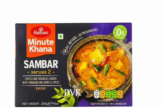 Haldiram's Minute Khana Sambar packaging on a white background