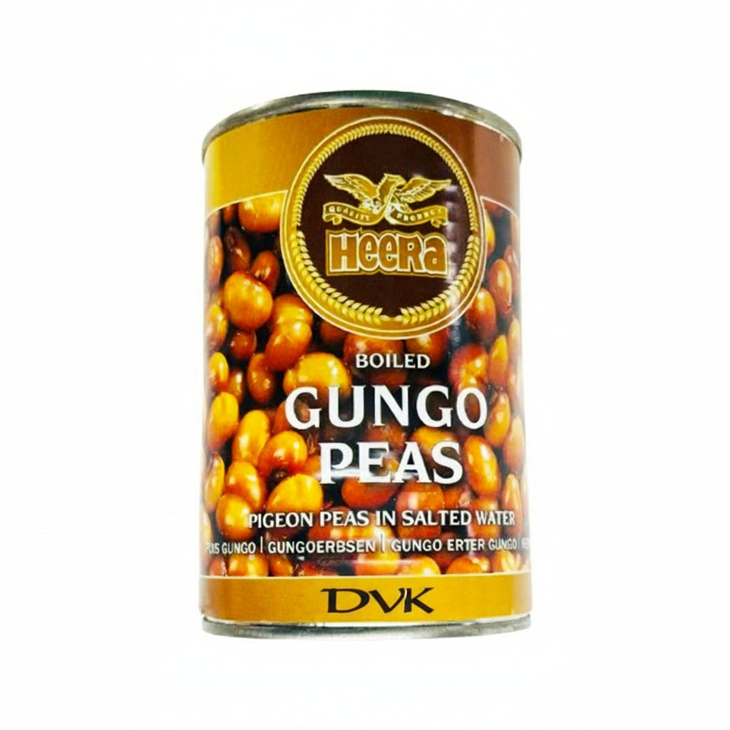 Can of Heera Boiled Gungo Peas on a white background