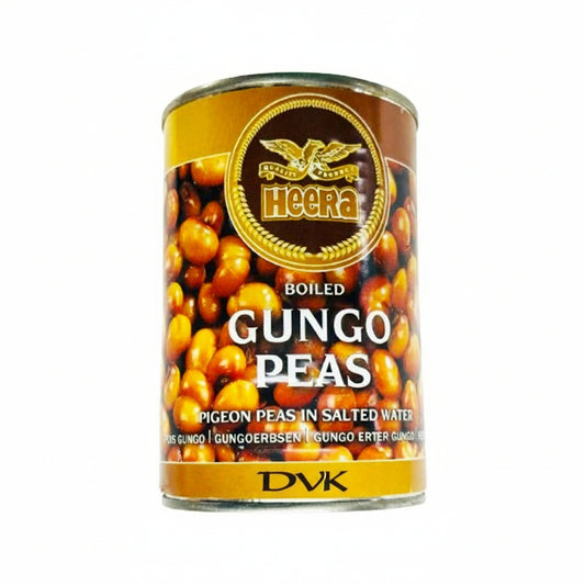 Can of Heera Boiled Gungo Peas on a white background