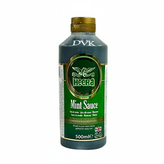 Bottle of Heera Mint Sauce on a white background