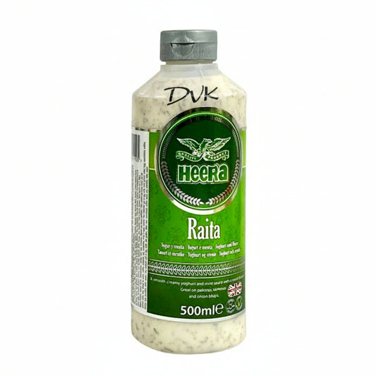 Bottle of Heera Raita on a white background