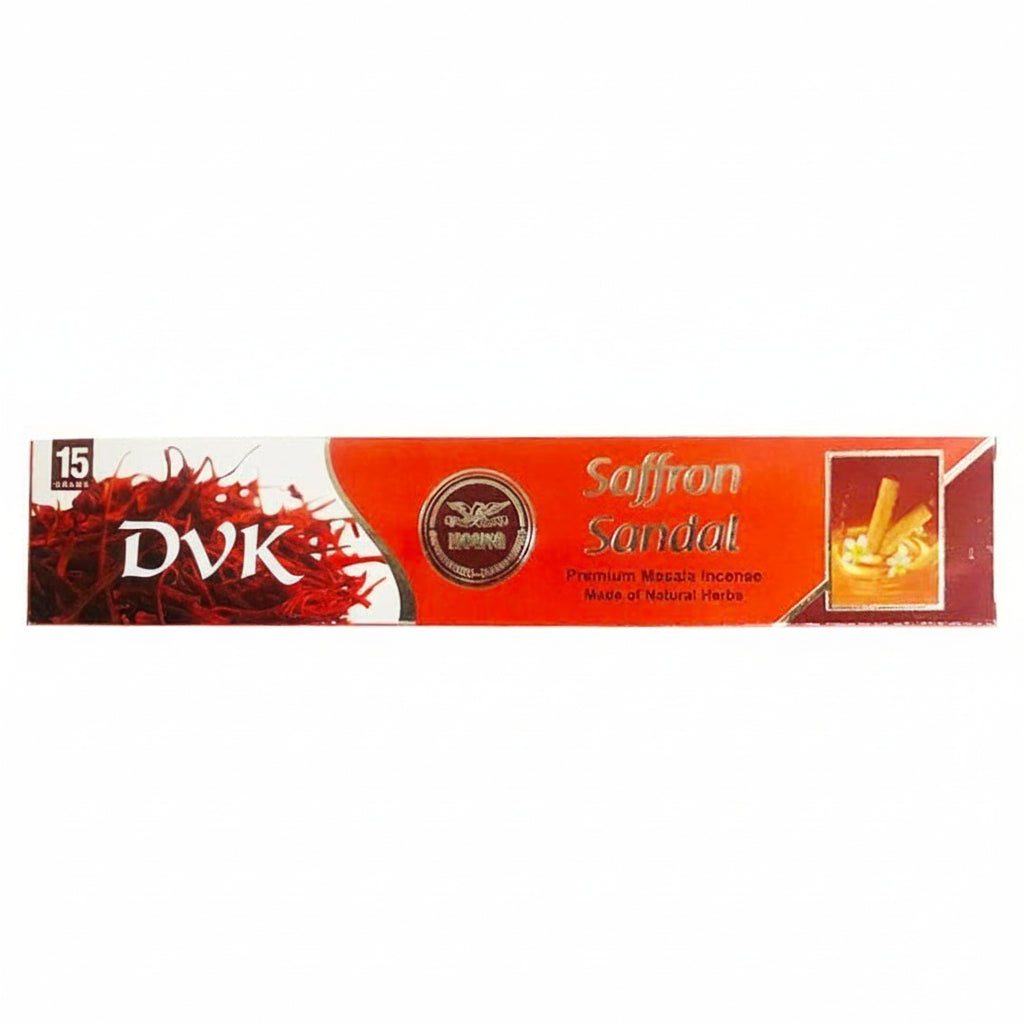Saffron Sandal incense packaging on a white background