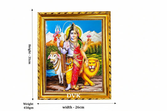Hindu God Photo Frame (Ardhanarishwar) (Size 30cm*25cm)