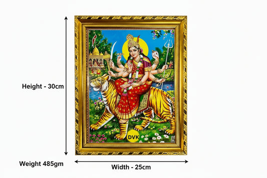 Hindu God Photo Frame (Godness Durga) (Size 30cm*25cm)
