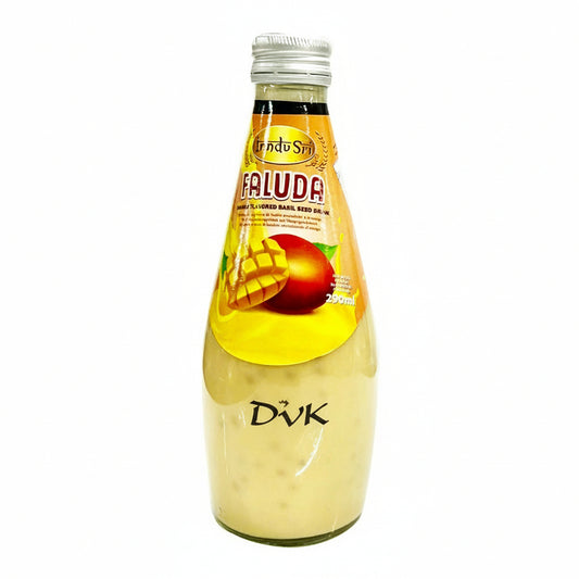Bottle of DVK's Faluda on a white background
