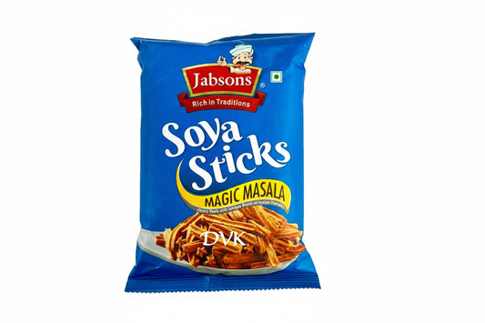 Jabsons Soya Sticks Magic Masala packaging on a white background
