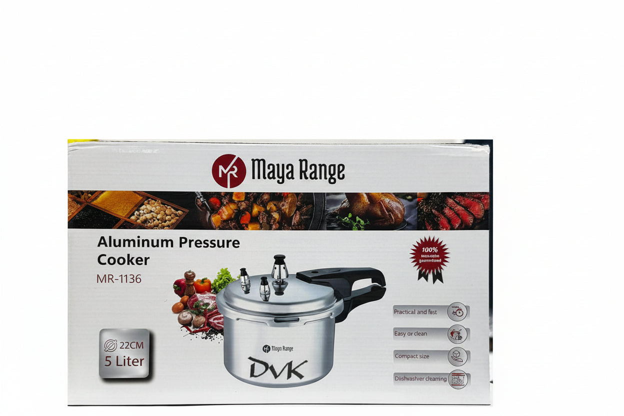 Maya Range Aluminum Pressure Cooker 5Litre(MR-1136)