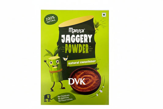 Manna Jaggery Powder packaging on a white background