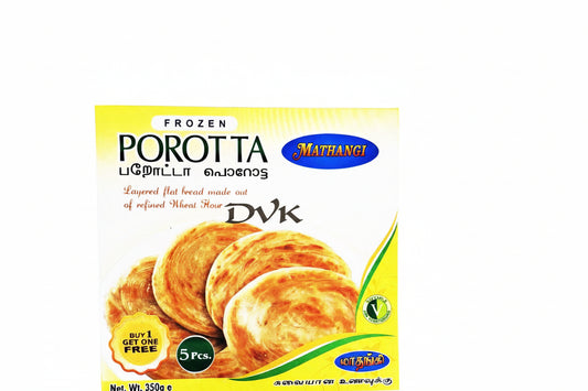 Porotta packaging with a yellow background