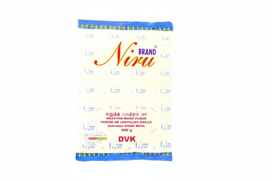 Nixu brand roasted mung flour package on a white background
