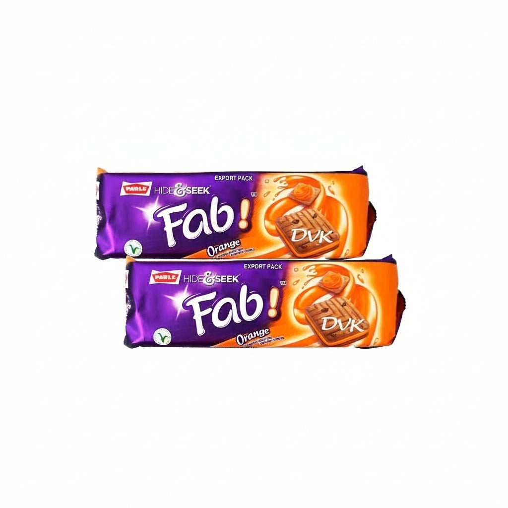 Two DVK's Fab Orange chocolate bars on a white background