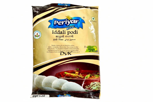 Periyar Iddali podi packaging with rice and spices on a white background