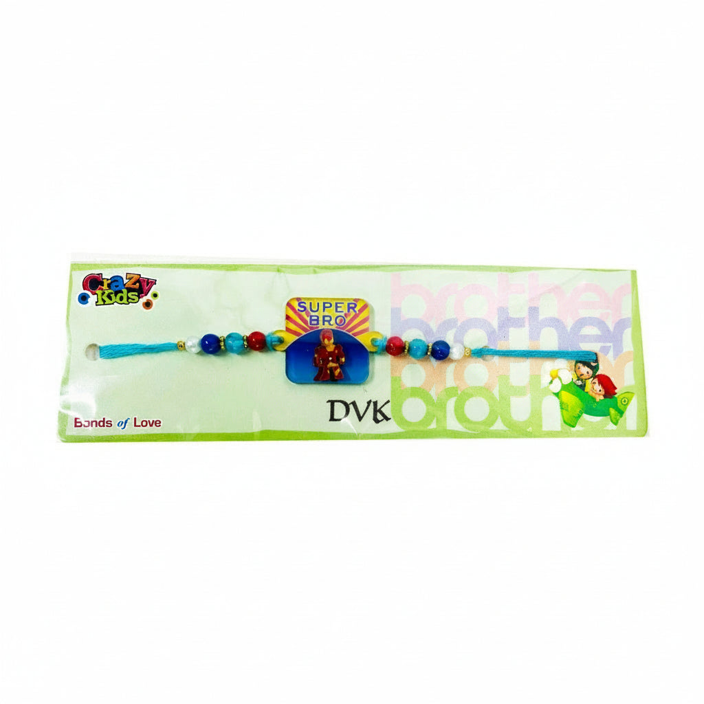 Colorful rakhi with packaging on a white background