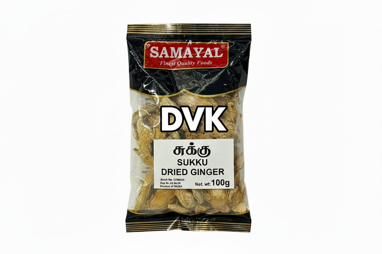 Packaged dried ginger with Samayal branding on a white background