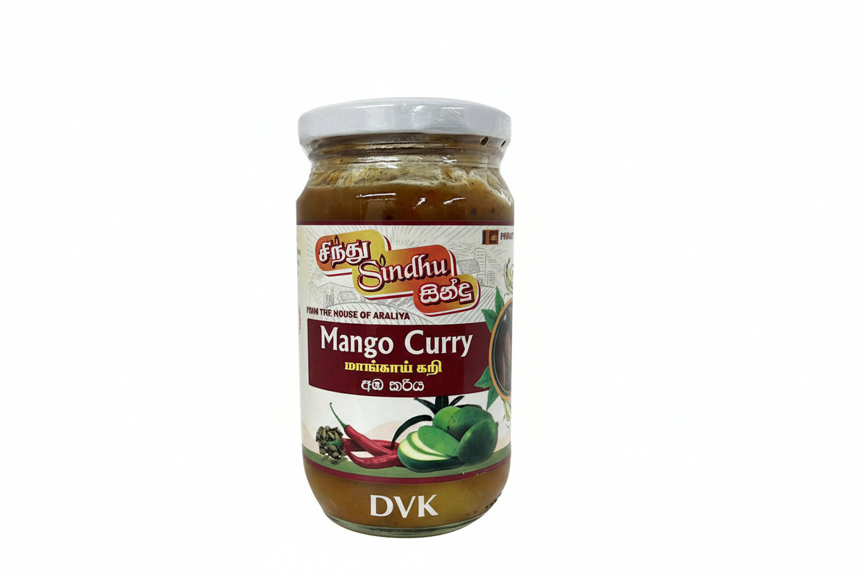 Jar of Sindhu Mango Curry on a white background