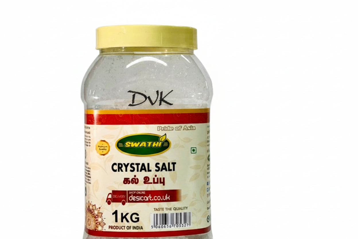 Jar of Swathi Crystal Salt on a white background