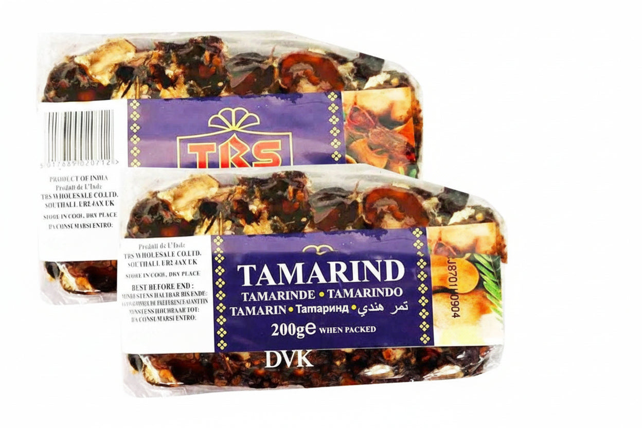 Two packages of TRS Tamarind on a white background