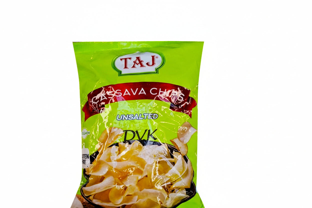 Taj Cassava Chips Unsalted 200g