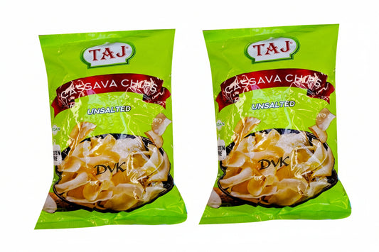 Taj Cassava Chips Unsalted (Pack of 2) 200g