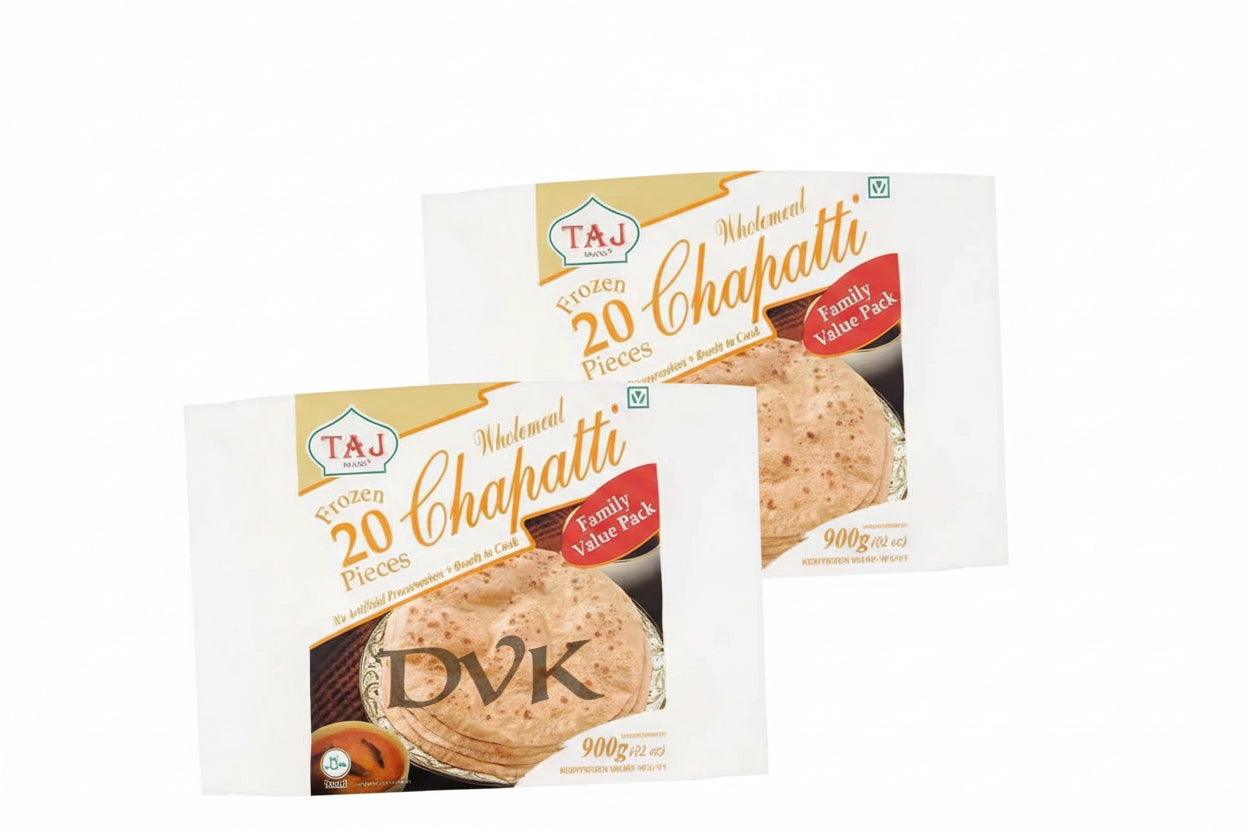 Taj Wholemeal Chapatti Family Value Pack(Pack of 2)  (20 Pieces) 900g