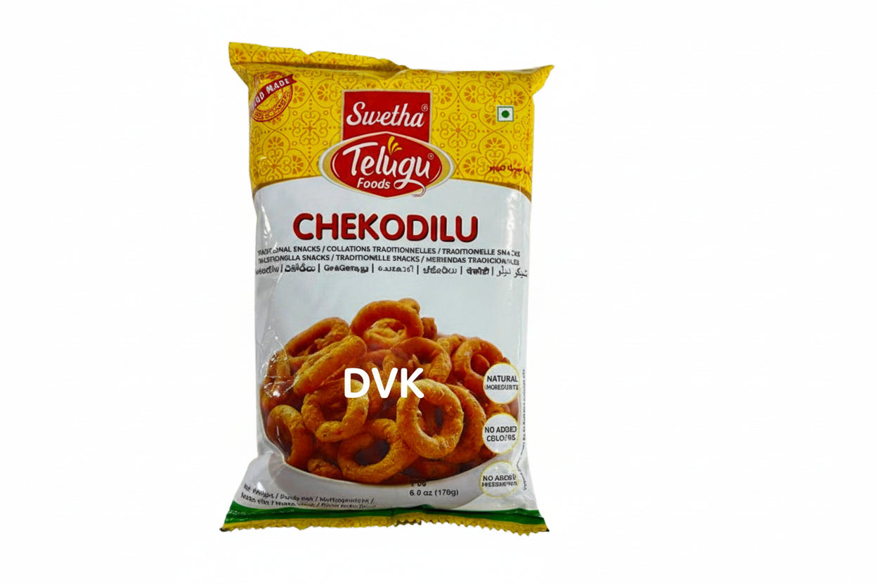 Packaged snack with Swetha Telugu Foods branding on a white background