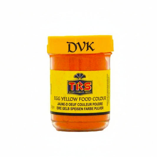 Jar of TRS Egg Yellow Food Colour with yellow lid on a white background
