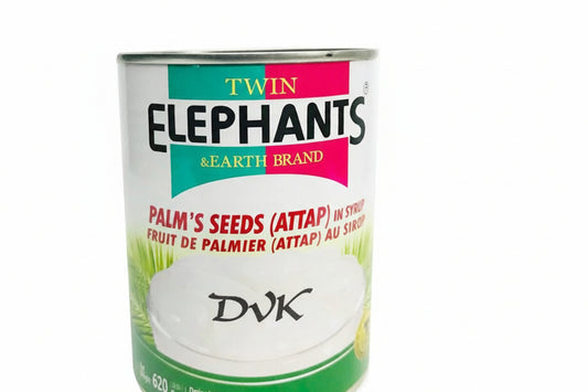 Can of Twin Elephants Palm's Seeds (Attap) with branding on a white background