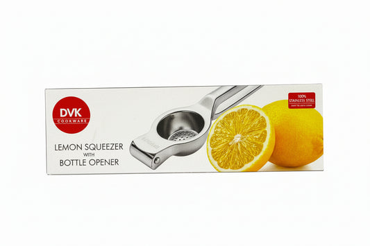 Vego lemon squeezer with bottle opener packaging on a white background