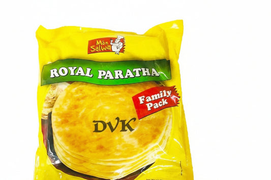 Yellow package of Royal Paratha with visible branding on a white background