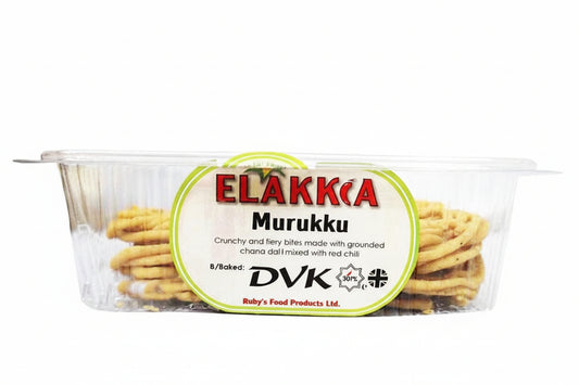 Packaged food item with Elakkia Murukku label on a white background