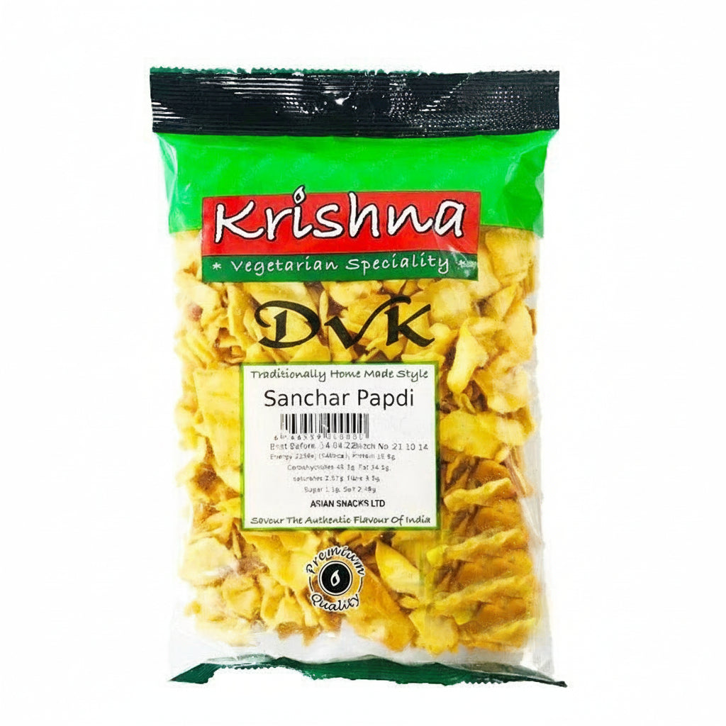 Packaged food item with 'Krishna' branding on a white background