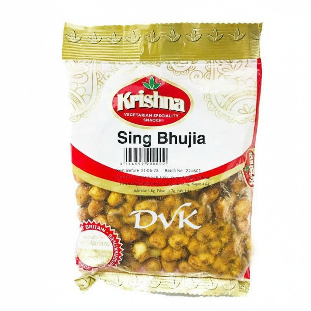 Packaged snack with Krishna brand on a white background