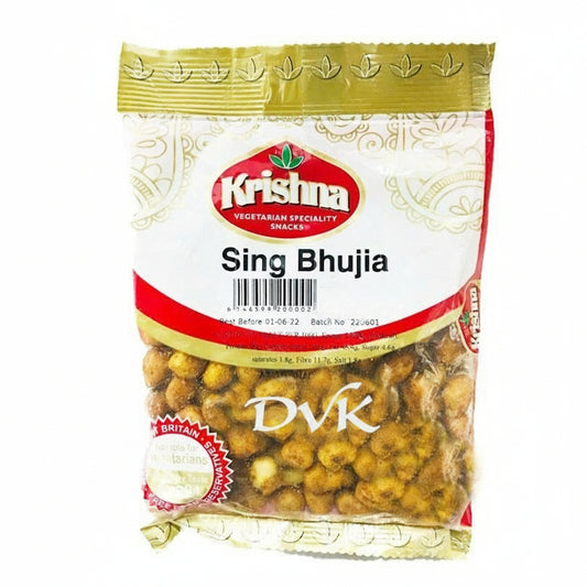 Packaged snack with Krishna brand on a white background
