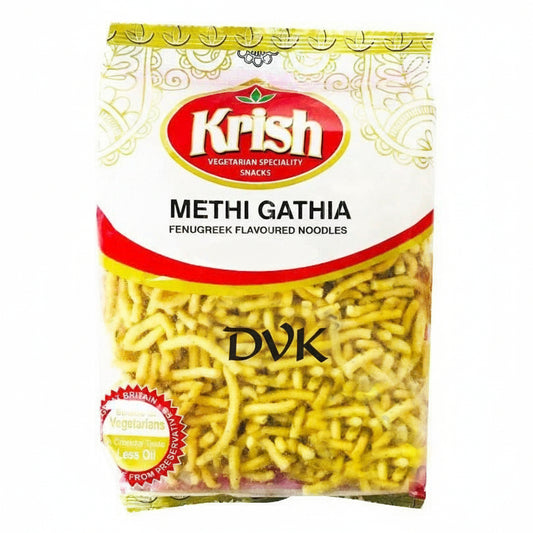 Packaged noodles with Krish brand on a white background