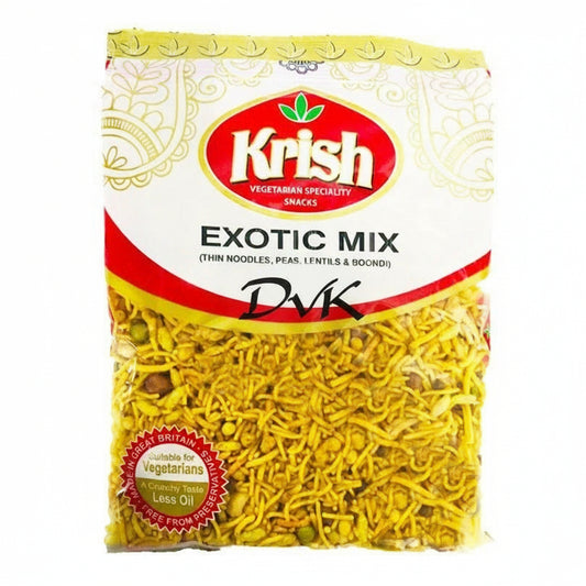 Packaged snack mix with Krish branding on a white background