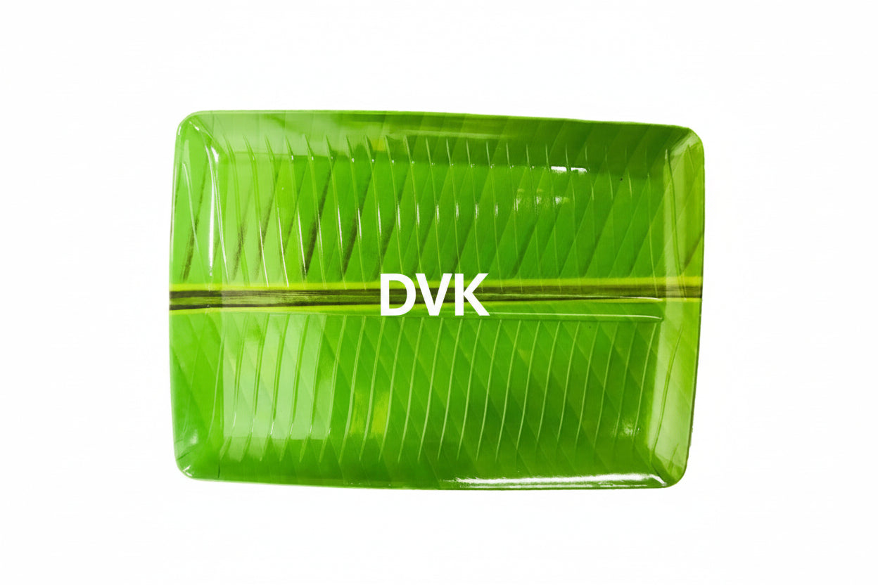 Banana Leaf Type Square Plate (Length:12cm And Breadth:8cm)