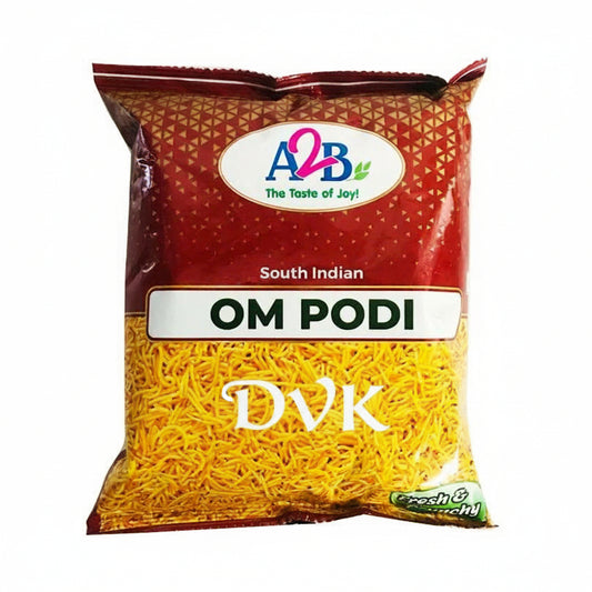 Packaged product of OM Podi with A2B branding on a white background