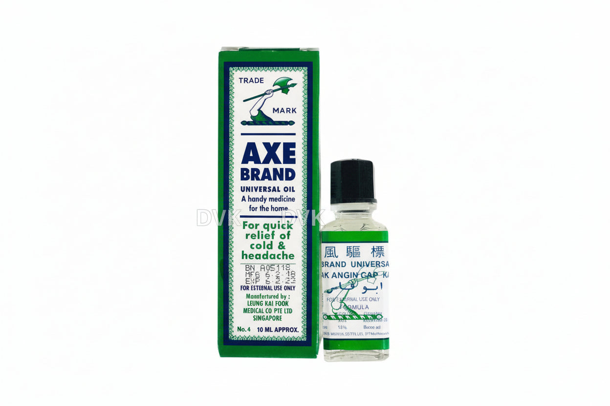 Axe Brand universal oil bottle and packaging on a white background