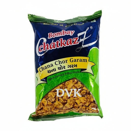 Packaged snack with Bombay Chatkaz branding on a white background